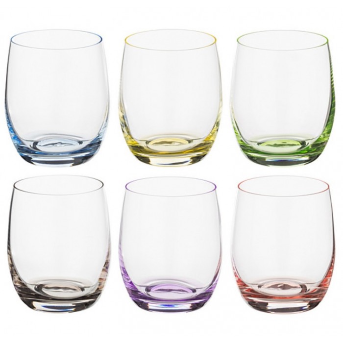 Set 6 pahare pentru whisky BOHEMIA CRISTAL RAINBOW 300ml