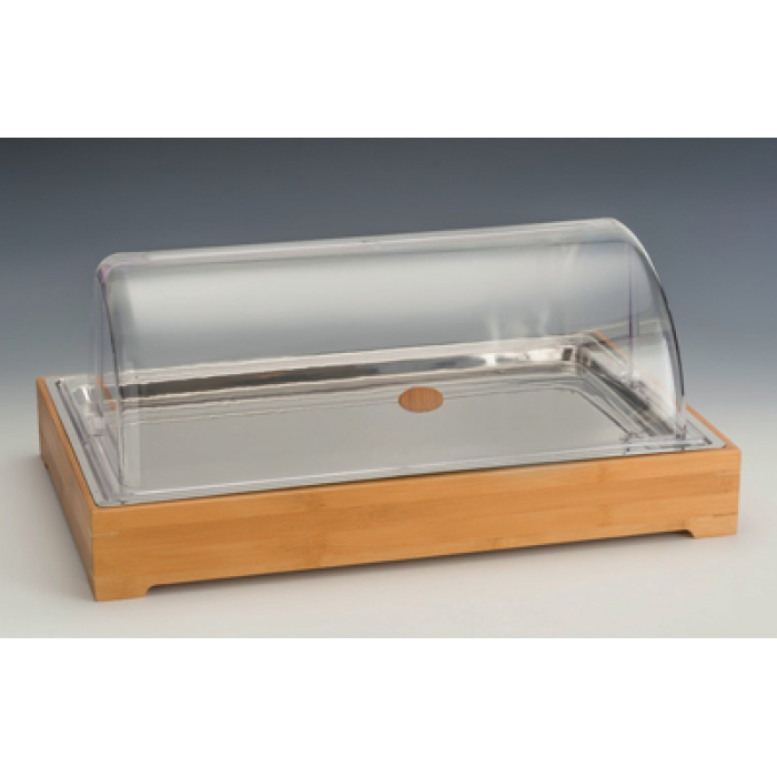 Display bambus expunere cu capac roll-top si racitor RAKI 57x37cm