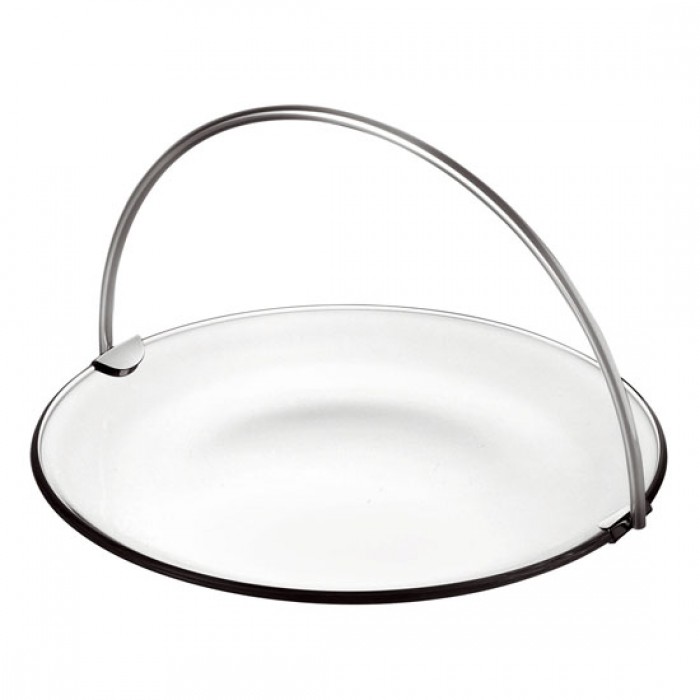 Platou din sticla temperata cu toarta metalica VIDIVI BANQUET 21xh13cm