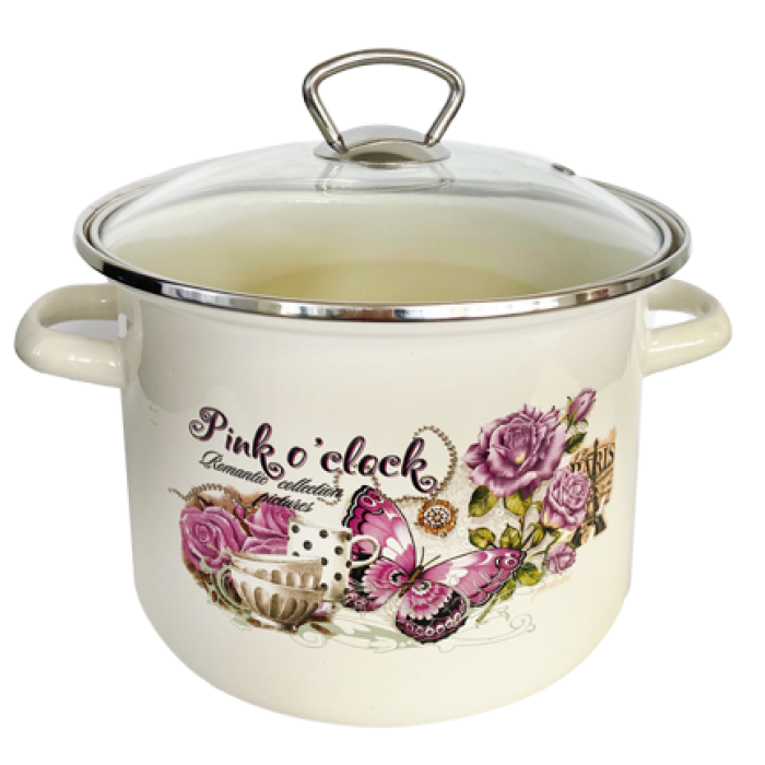 RAKI PINK OF TIME Oala emailata cu capac yena 3LT RAKI PINK OF TIME Oala emailata cu capac yena 3LT