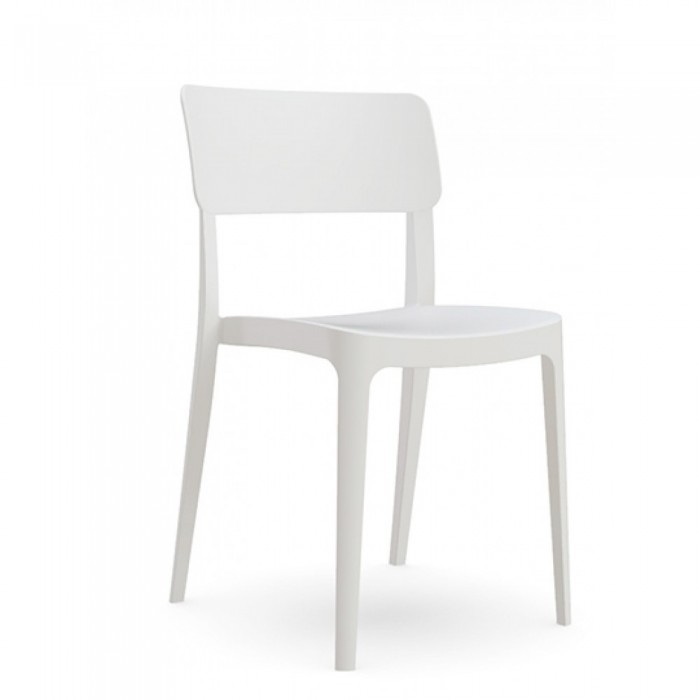 Set mobilier dining/bucatarie RAKI, masa dreptunghiulara cu blat MDF melaminat 120x80x75cm, 6 scaune Pano 47,1x45,3xH81,9cm albe