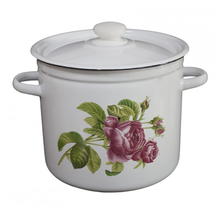 RAKI UTRENIA ROZA Oala emailata cu capac 7L, otel carbon 