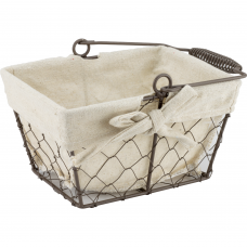 Cos servire paine dreptunghiular RAKI 24x19,5x13,5cm din metal si panza cu maner