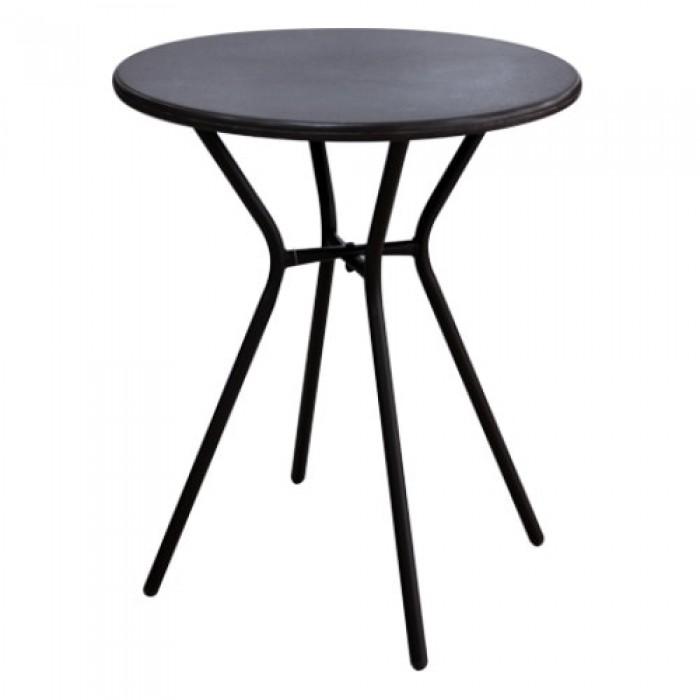 RAKI Set terasa/gradina masa rotunda 60xh70cm cu 2 scaune cu brate, din panza dubla cu cadru aluminiu
