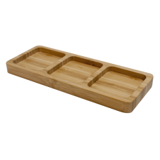 Platou servire dreptunghiular bambus RAKI 25,5x10xh1,9cm cu 3 compartimente