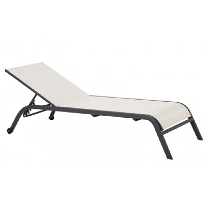Sezlong metalic cu roti deplasare RAKI 197x70xh34cm reglabil 4 pozitii bej