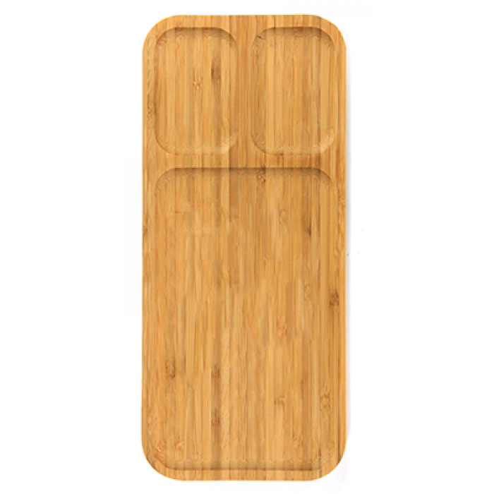 Platou din bambus RAKI 32,2x13,8xh1,9cm cu 3 compartimente