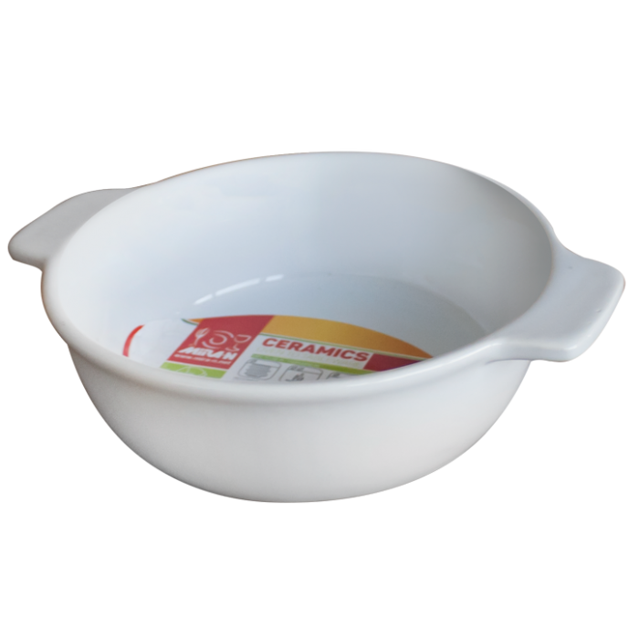 Tava ceramica cu manere CULINARO CERAMICA 18x15xh4,5cm rotunda pentru cuptor