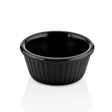 Bol Ramekin melamina cu nervuri RAKI, D7cm, culoare neagra