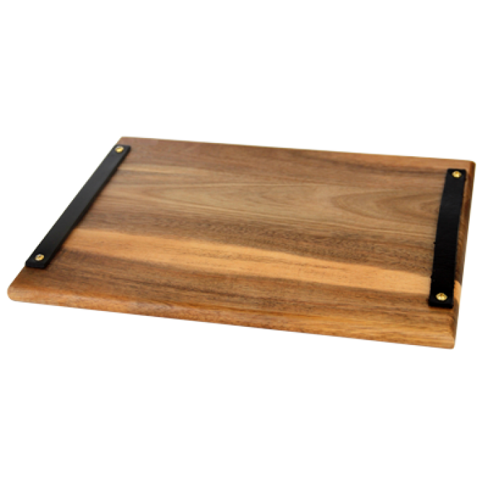 Platou servire RAKI 38x23cm cu maner, lemn acacia