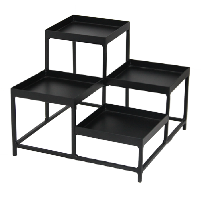 Stand metalic bufet pentru 4 boluri, RAKI, 24,5x20,35cm, negru