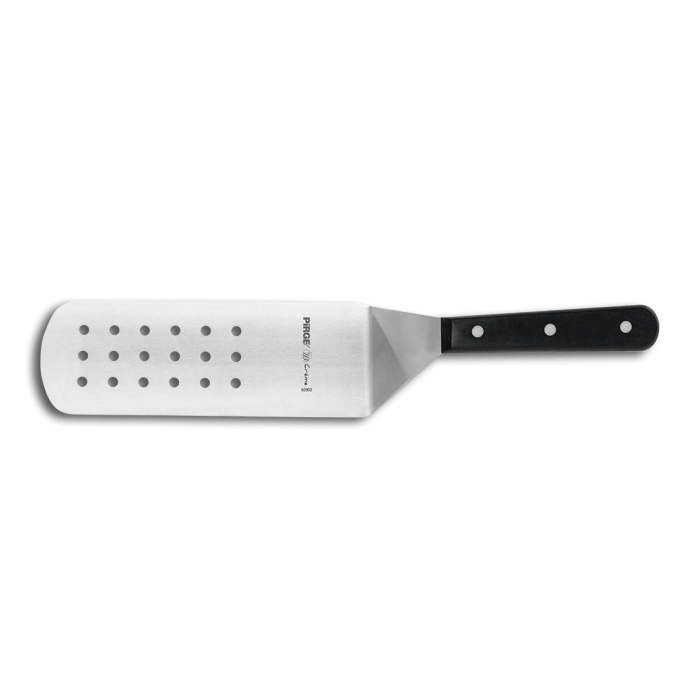 Spatula profesionala perforata cu o latura ascutita, inox PIRGE CREME 26cm