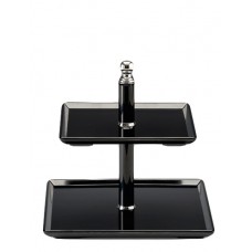 Display prezentare melamina RAKI, 25x25xh23cm, cu 2 niveluri 25x25cm/20x20cm, negru