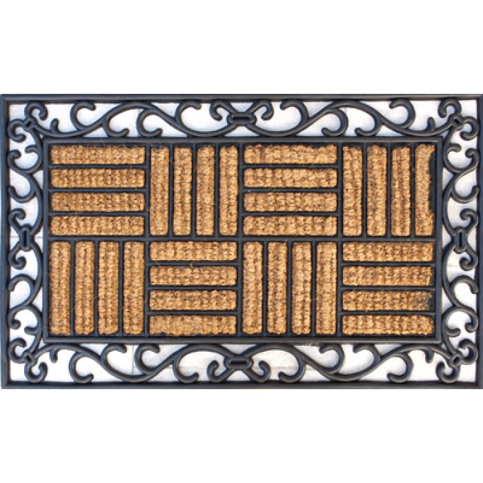 Stergator intrare RAKI cauciuc si fibra nuca de cocos 72x42cm