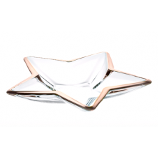 Platou forma stea VIDIVI STELLA sticla temperata cant platinium 35xh5,5cm