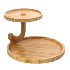 Platou din bambus cu 2 etaje RAKI D19cm si D29cm