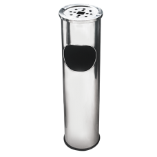 RAKI ICIKALA Cos gunoi cu scrumiera de exterior 8l 15x15xh56cm cromat