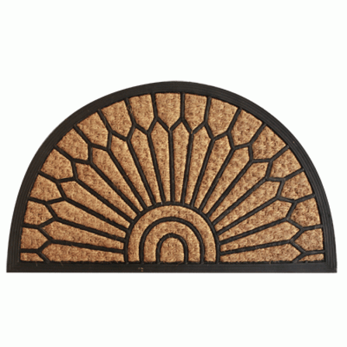 Covoras intrare RAKI semirotund, cauciuc si fibra de nuca de cocos 75x45cm