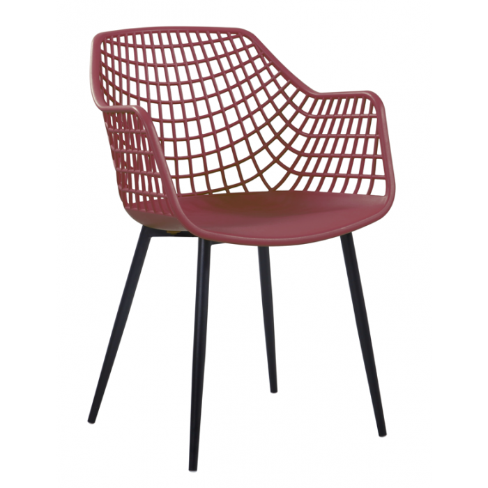 Set mobilier dining/bucatarie RAKI, masa dreptunghiulara cu blat MDF melaminat 120x80x75cm, 6 scaune TOYAMA 56x57xh84cm grena/negru