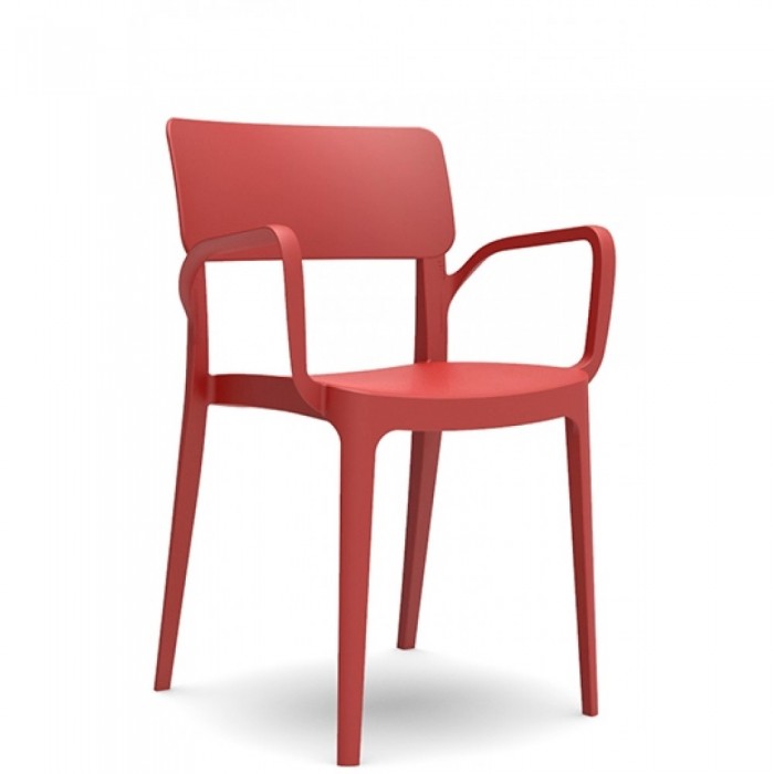 Set mobilier dining/bucatarie RAKI, masa dreptunghiulara cu blat MDF melaminat 120x80x75cm, 6 scaune Panora 54,5x54,3xh81,9cm rosii