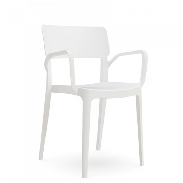 Set mobilier dining/bucatarie RAKI, masa dreptunghiulara cu blat MDF melaminat 120x80x75cm, 6 scaune Panora 54,5x54,3xh81,9cm albe