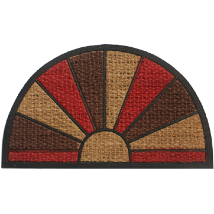 Covoras intrare RAKI semirotund, cauciuc si fibra nuca de cocos 75x45cm