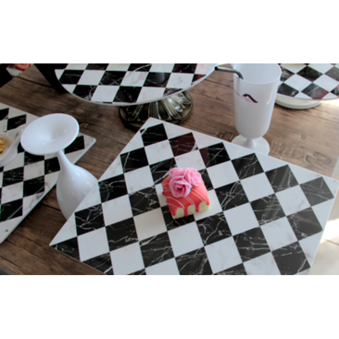 Platou cu aspect sah, melamina, RAKI, GN 1/1 53x32,5xh2cm