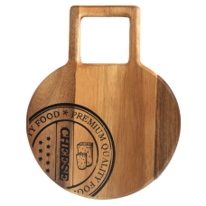 Platou servire RAKI 40x30cm rotund, cu maner, lemn acacia