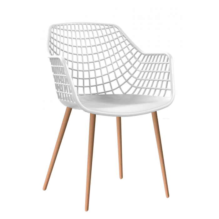 RAKI TOYAMA Set 4 scaune bucatarie, terasa 56x57x84cm alb