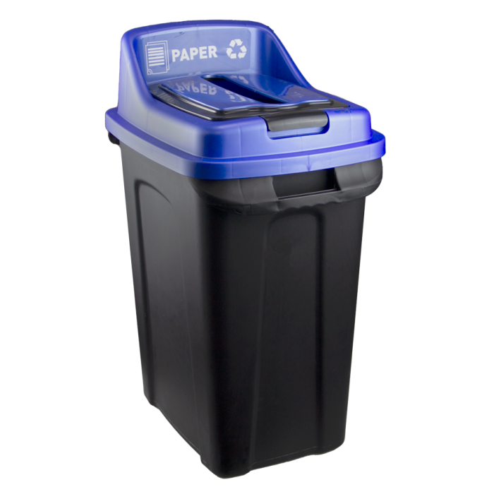 Cos gunoi colectare selectiva RAKI 50lt culoare albastru/negru