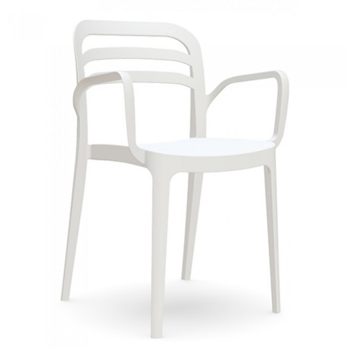 Set mobilier dining/bucatarie RAKI, masa dreptunghiulara cu blat MDF melaminat 120x80x75cm cu 6 scaune Aspendos 54,5x54,3xH81,9cm albe