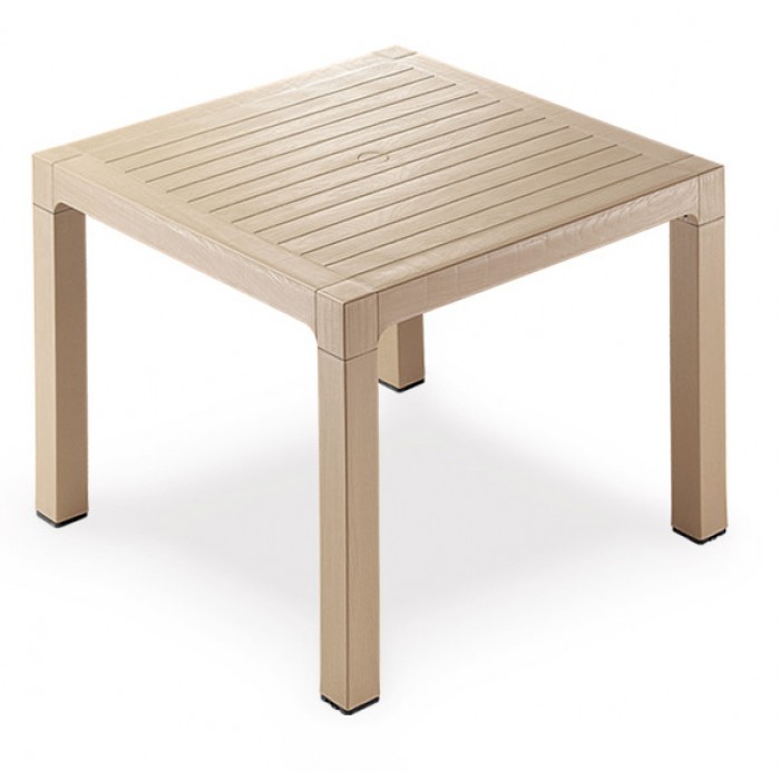 Set mobilier exterior CULINARO VINI, masa patrata 90x90x75cm, 4 scaune 58,5x56,5xH85cm polipropilena/fibra sticla culoare cappuccino