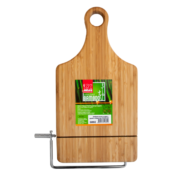 Tocator bambus branzeturi cu cutit integrat RAKI 34,5x18x1,9cm