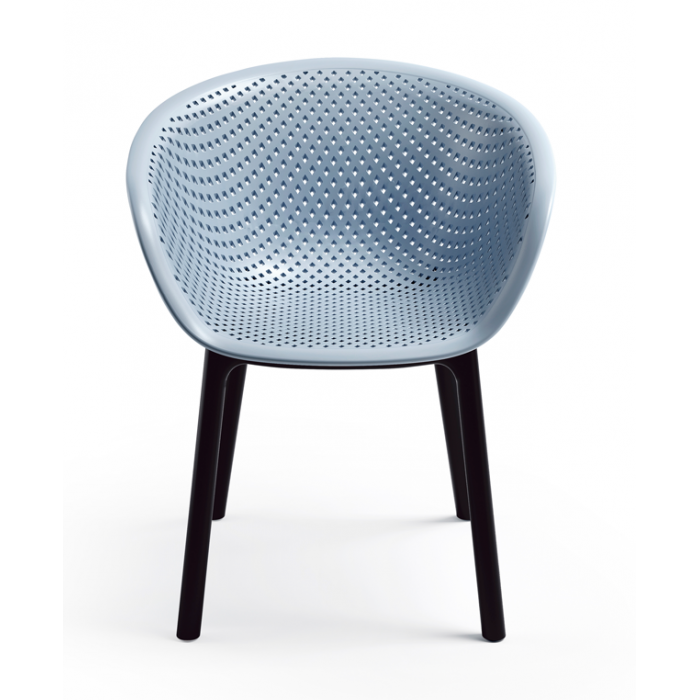 Set masa si scaune bucatarie RAKI, masa dreptunghiulara cu blat MDF melaminat 120x80x75cm, 4 scaune tip fotoliu HAVANA 61x64xh74cm albastre