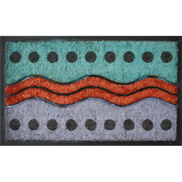 Stergator intrare RAKI, cauciuc si fibra nuca de cocos 75x45cm