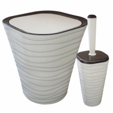 Set baie cos gunoi 9lt cu perie WC bej MN0133361