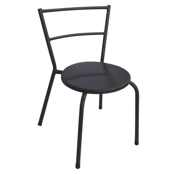 Set mobila pentru balcon RAKI masa D60xh74cm si 2 scaune 53x49,5xh76cm, polyratan maro