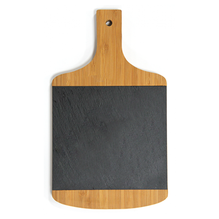 Platou prezentare bambus si ardezie RAKI 33x19,3xh1,9cm dreptunghiular cu maner