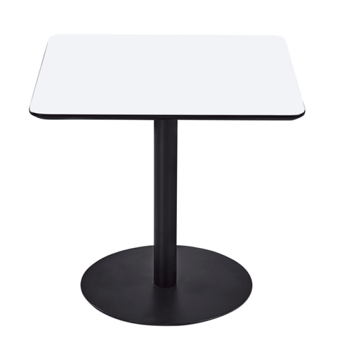 Set mobilier dining/bucatarie RAKI, masa patrata cu blat MDF melaminat 80x80x75cm, 4 scaune Florida 53x59x81cm albe