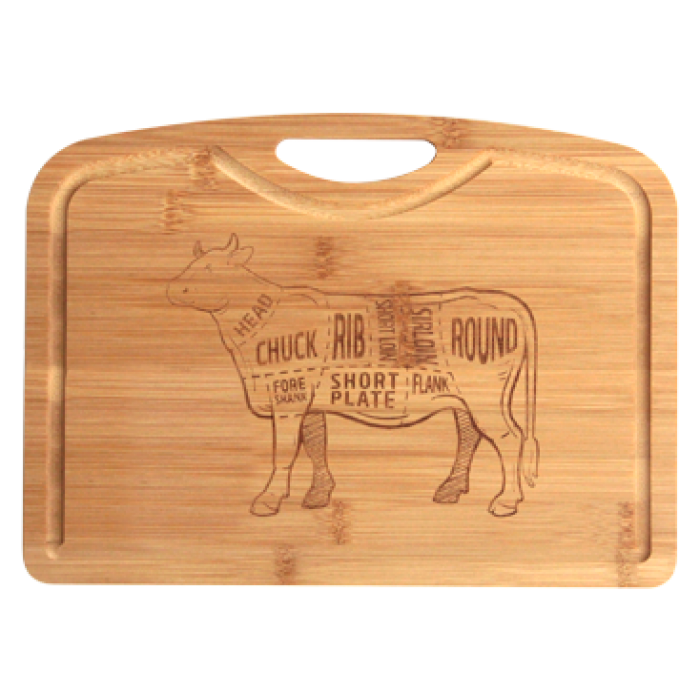 Platou din bambus gravat RAKI 33x24x0,9cm