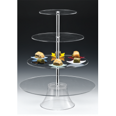 Suport de prezentare acrilic RAKI, D49xh62cm, patru niveluri D49/D39/D31/D22cm