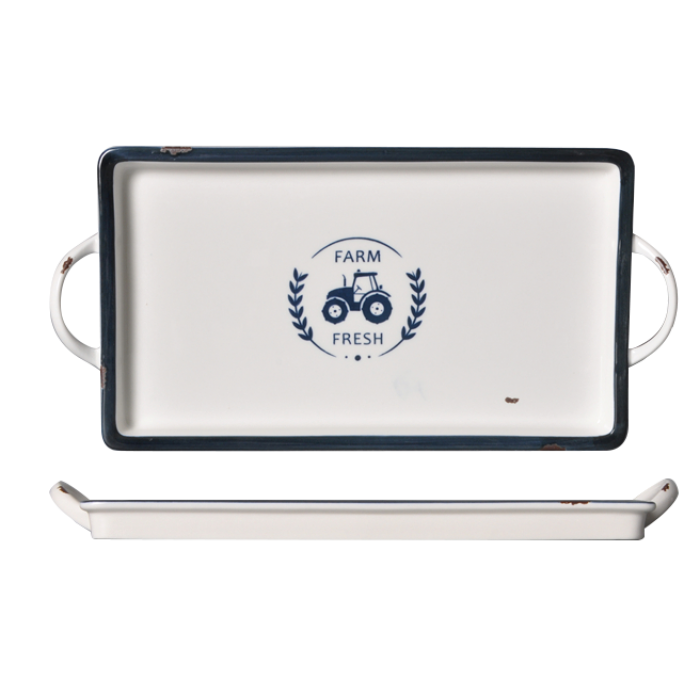 Platou portelan CULINARO HAPPY FARM 38x19xh3cm dreptunghiular