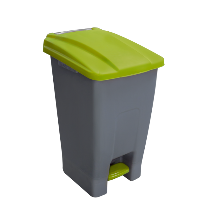 Cos gunoi ICIKALA PROFI pentru colectare selectiva cu pedala si roti 70L culoare verde MN013333