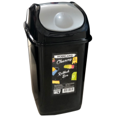 Cos gunoi cu capac batant RAKI ICIKALA 35l negru cu capac gri