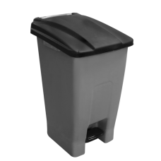 Cos gunoi RAKI ICIKALA PROFI pentru colectare selectiva cu pedala si roti 70L negru MN0133286