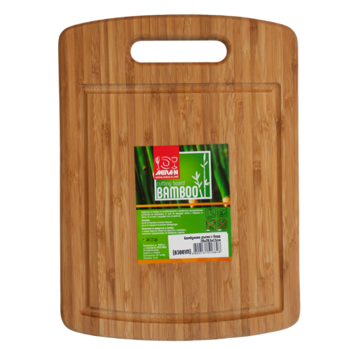 Tocator bambus RAKI cu canal 28x20,5x1,5cm