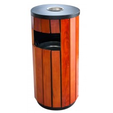 RAKI Cos gunoi rotund cu scrumiera 36xh76cm din lemn
