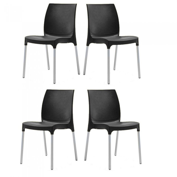 Set 4 scaune balcon CULINARO SUNNY culoare neagra D58xH82xW42xSH45cm 