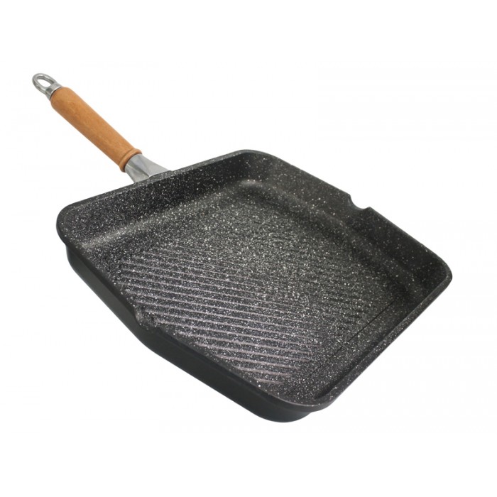 Tigaie grill ANTIK ARS 40x30xh5cm, aluminiu, strat antiaderent marmorat
