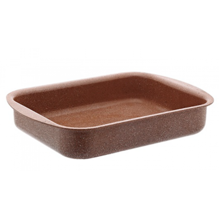 Tava dreptunghulara HASCEVHER GRANITE 35x30xh7cm, strat antiaderent, maro